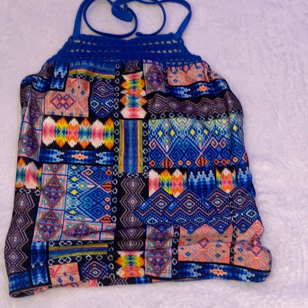 Colorful swim top tankini+ swim skirt free with purchase